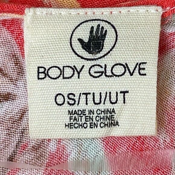 Body Glove Coral Print Cover Up One Size Orange Coral Palm Tree Print - Picture 14 of 16